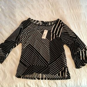 Black and White Blouse